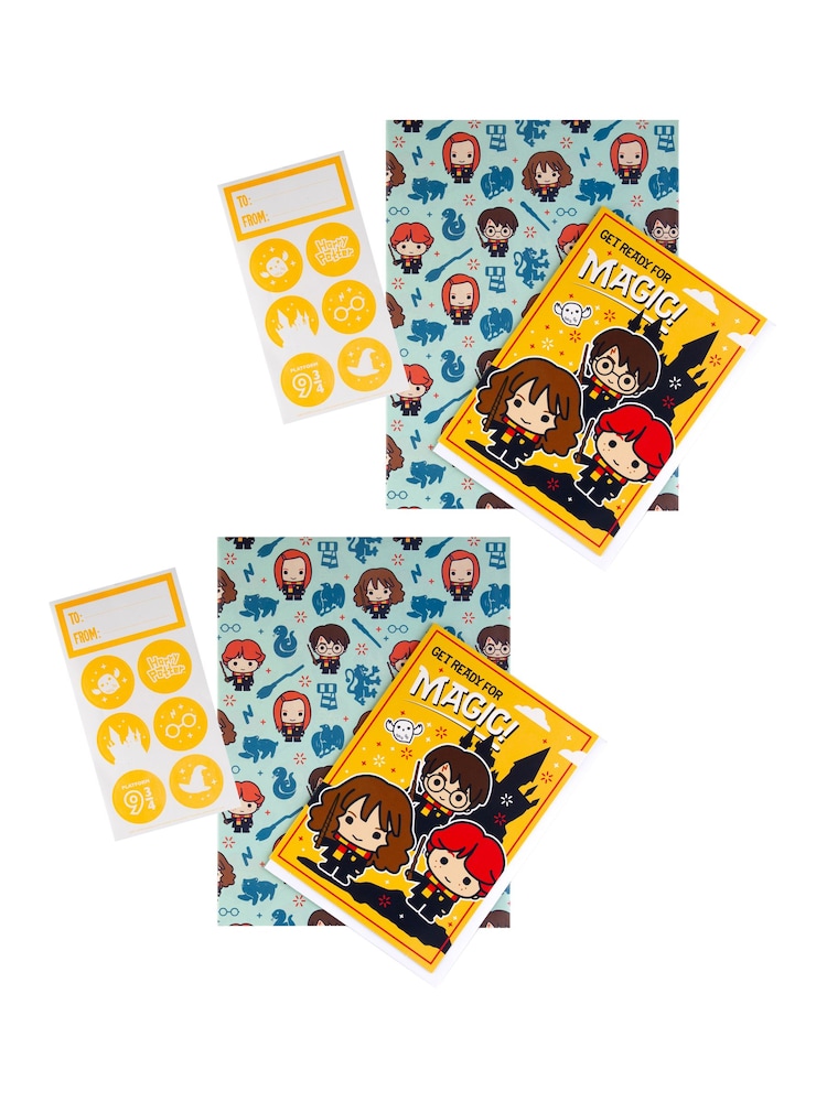 Hallmark Multi Harry Potter Gift Wrap, Card And Stickers Set 2 Pack - Image 2 of 4