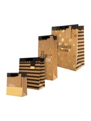 Hallmark 4 Pack Kraft Gift Bags In Contemporary Designs - Image 2 of 4
