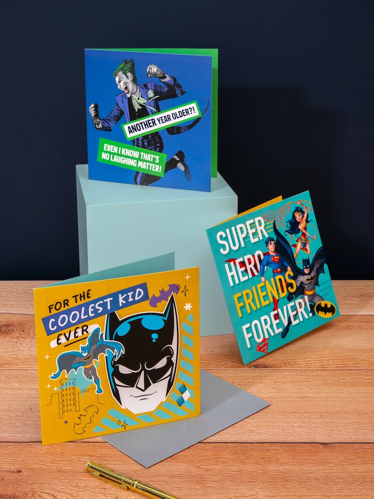 Hallmark Multi Pack of 3 Kids Birthday Cards 3 Batman Designs - Image 1 of 4