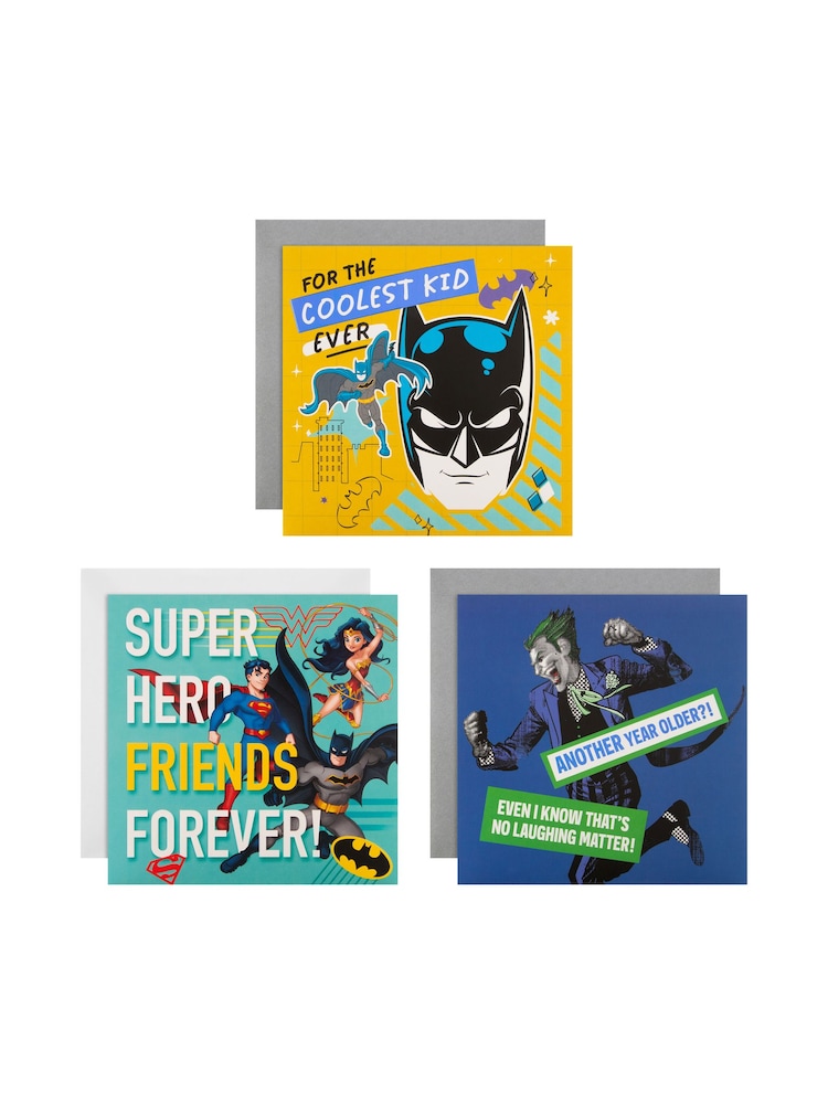 Hallmark Multi Pack of 3 Kids Birthday Cards 3 Batman Designs - Image 2 of 4