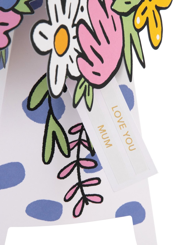 Hallmark Multi 3D Pop Up Paper Gift Flowers Spotty Vase - Image 4 of 4