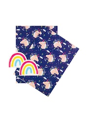 Hallmark Multi Unicorn And Mermaid Gift Wrap 4 Sheets 4 Tags Set - Image 4 of 4