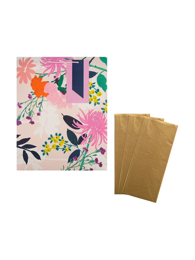 Hallmark Multi Floral Design Gift Bag and Tissue Set - Image 2 of 4