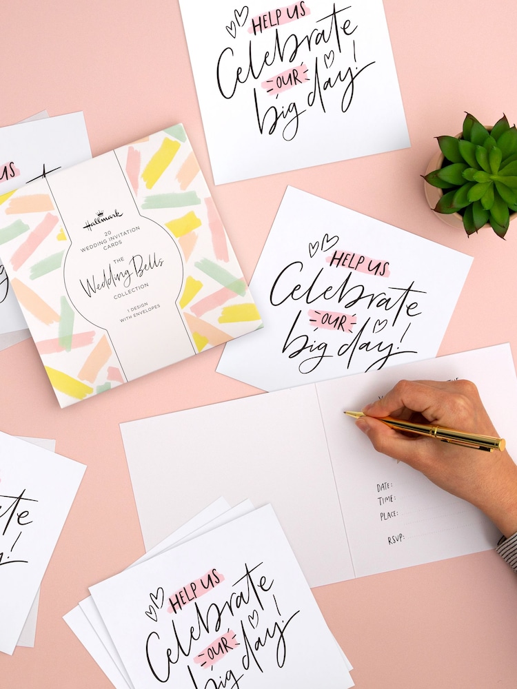 Hallmark White Wedding Invitation In 1 Cute Design Cards 20 Pack - Image 1 of 4