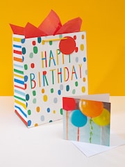 Hallmark Multi Birthday Gift Bag, Red Tissue And Card Set - Image 1 of 4