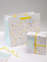 Hallmark White New Baby Cute Animals Gift Bag And Gift Wrap Set - Image 1 of 4