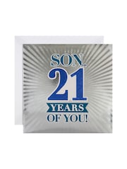 Hallmark Multi 21st Birthday Card for Son Holographic Design - Image 2 of 4