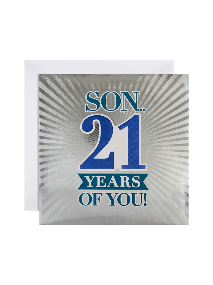 Hallmark Multi 21st Birthday Card for Son Holographic Design - Image 2 of 4