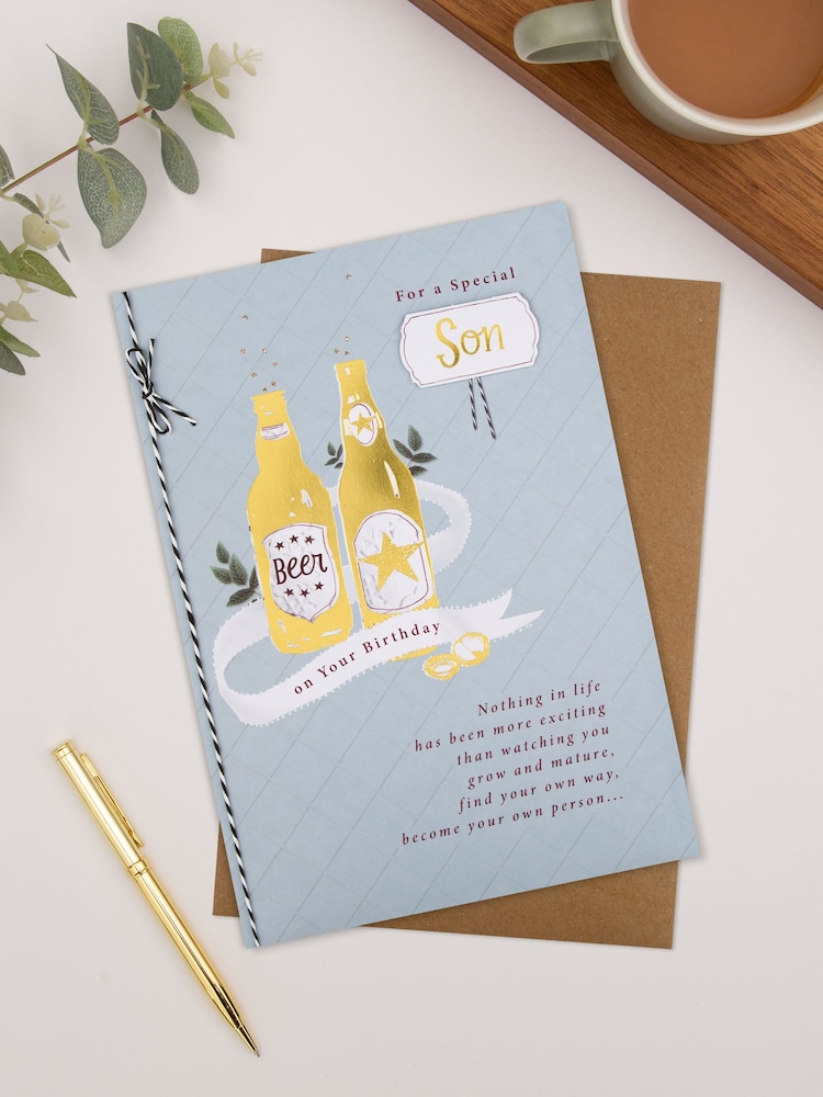 Hallmark Blue Birthday Card for Son Traditional Verse Design - Image 1 of 4