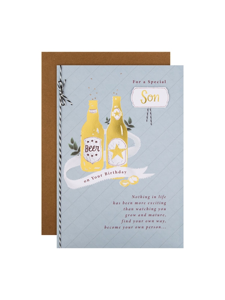 Hallmark Blue Birthday Card for Son Traditional Verse Design - Image 2 of 4