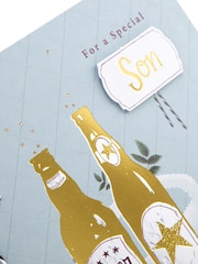 Hallmark Blue Birthday Card for Son Traditional Verse Design - Image 3 of 4