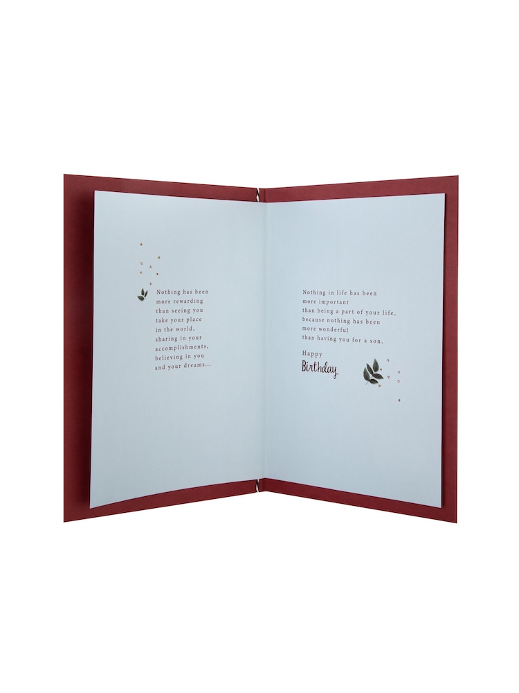 Hallmark Blue Birthday Card for Son Traditional Verse Design - Image 4 of 4