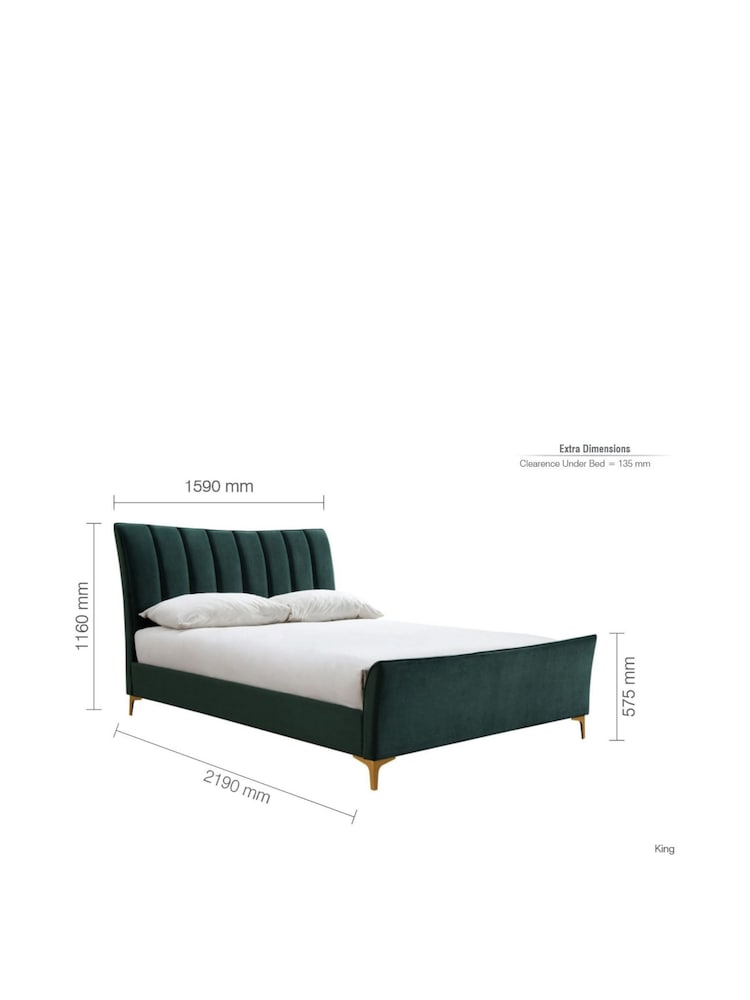 Birlea Green Clover Upholstered Fabric Bed - Image 9 of 9
