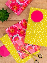 Hallmark Pink Floral And Spotty Gift Wrap 4 Sheets 4 Tags - Image 1 of 4