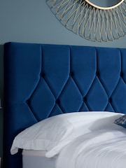 Birlea Blue Loxley Upholstered Fabric End Lift Ottoman Storage Bed - Image 3 of 5