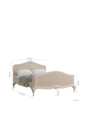 Willis & Gambier Ivory Wooden and Rattan High End Bed - Image 5 of 6