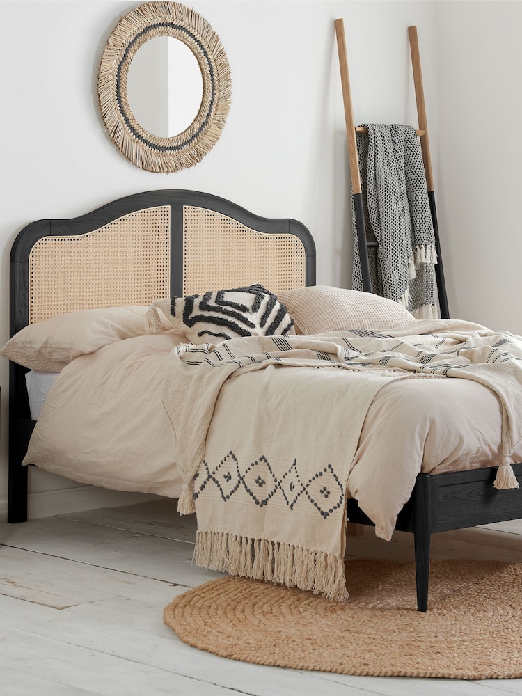 Birlea Black Leonie Wooden Rattan Bed - Image 1 of 5