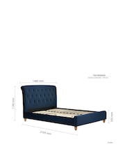 Birlea Midnight Blue Brompton Upholstered Fabric Bed - Image 7 of 9