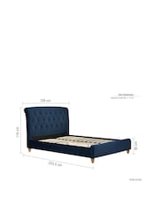 Birlea Midnight Blue Brompton Upholstered Fabric Bed - Image 8 of 9