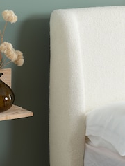 Birlea White Halfden Boucle & Wooden Bed - Image 3 of 5