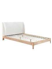 Birlea White Halfden Boucle & Wooden Bed - Image 5 of 5