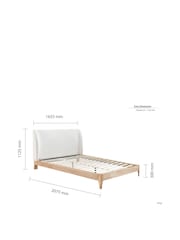 Birlea White Halfden Boucle & Wooden Bed - Image 7 of 8