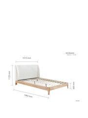 Birlea White Halfden Boucle & Wooden Bed - Image 8 of 8