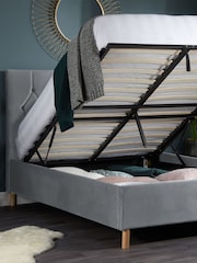 Birlea Grey Loxley Upholstered Fabric End Lift Ottoman Storage Bed - Image 2 of 5
