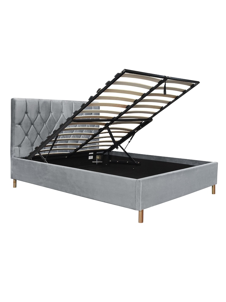 Birlea Grey Loxley Upholstered Fabric End Lift Ottoman Storage Bed - Image 5 of 5