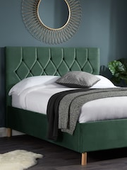 Birlea Green Loxley Upholstered Fabric End Lift Ottoman Storage Bed - Image 1 of 5