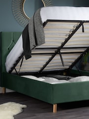 Birlea Green Loxley Upholstered Fabric End Lift Ottoman Storage Bed - Image 2 of 5
