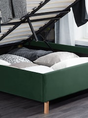 Birlea Green Loxley Upholstered Fabric End Lift Ottoman Storage Bed - Image 4 of 5