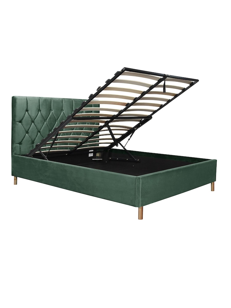 Birlea Green Loxley Upholstered Fabric End Lift Ottoman Storage Bed - Image 5 of 5