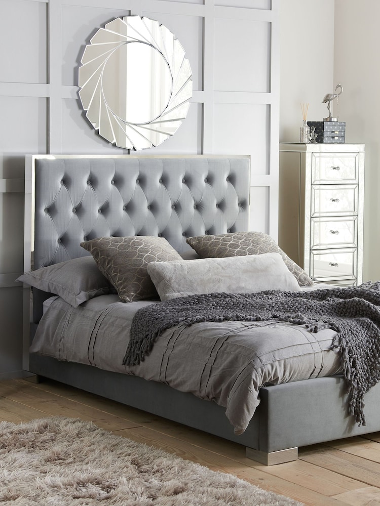 Birlea Grey Chelsea Upholstered Fabric Bed - Image 1 of 5