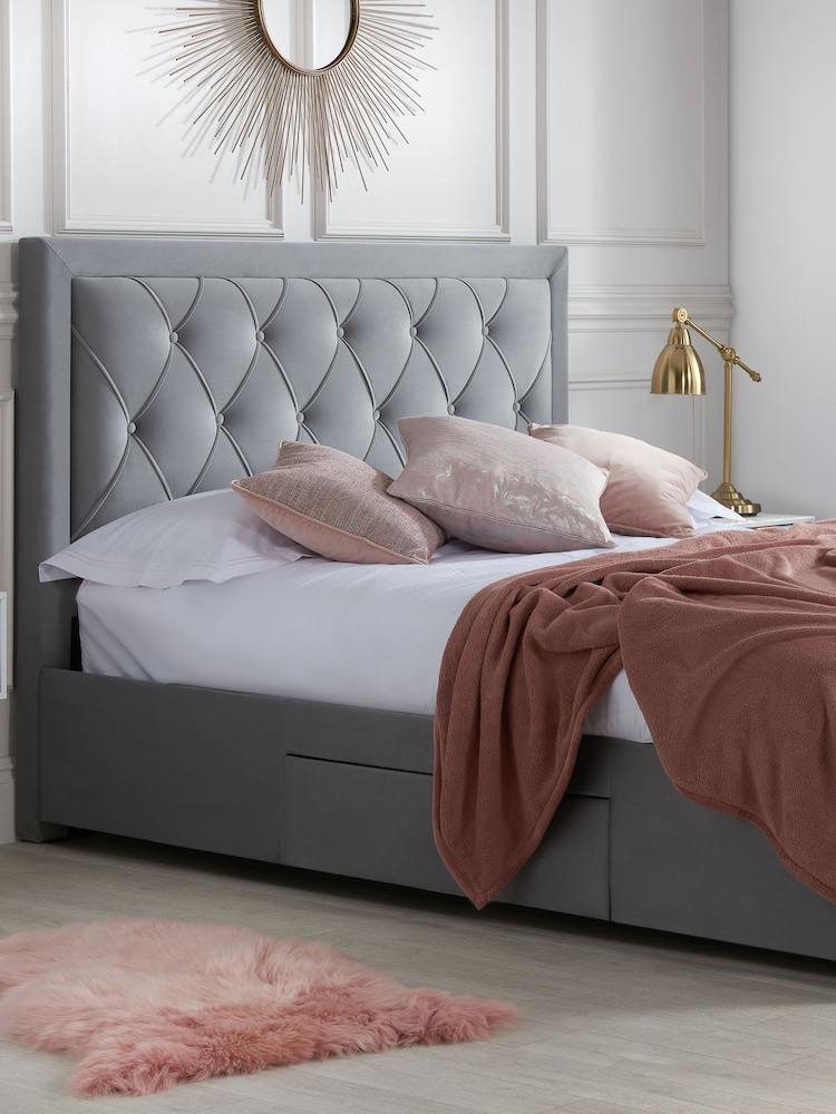 Birlea Grey Woodbury Upholstered Fabric Bed - Image 1 of 4