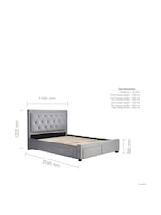 Birlea Grey Woodbury Upholstered Fabric Bed - Image 7 of 9