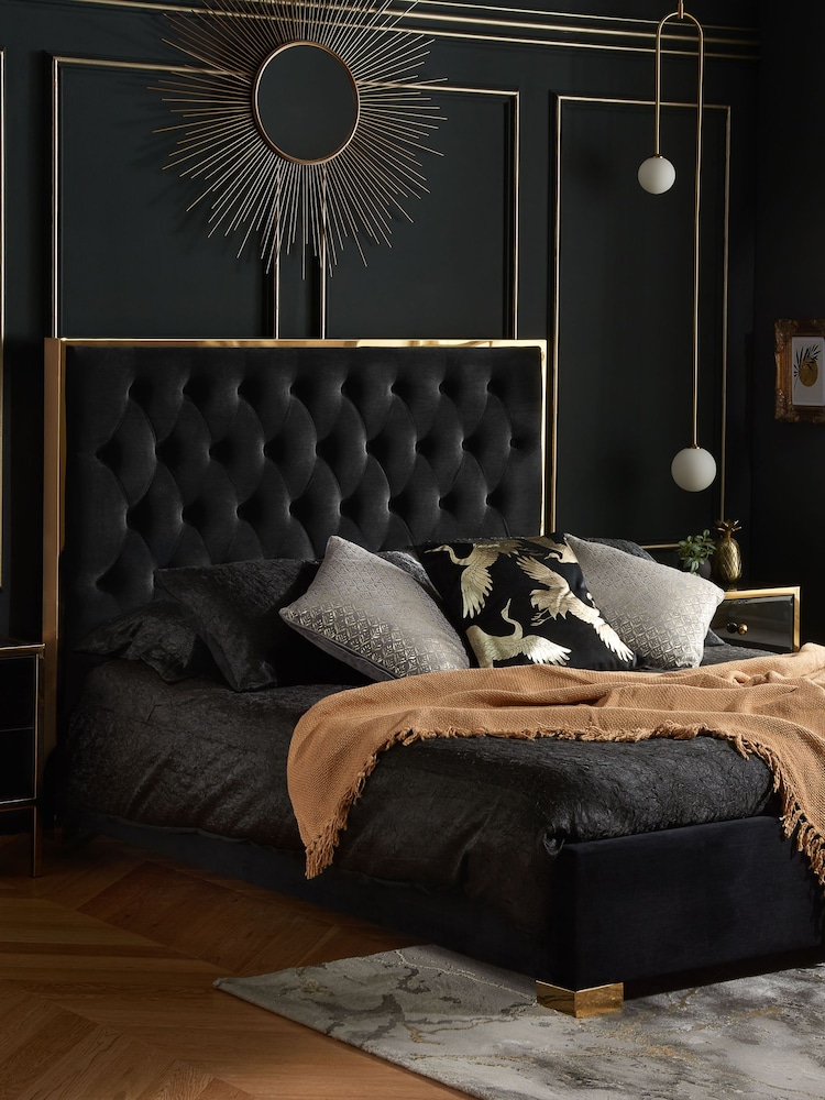 Birlea Black Chelsea Upholstered Fabric Bed - Image 1 of 5