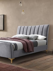 Birlea Grey Clover Upholstered Fabric Bed - Image 1 of 5