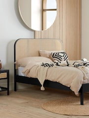 Birlea Black Margot Wooden Rattan Bed - Image 1 of 5
