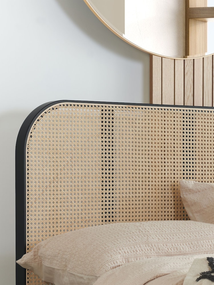 Birlea Black Margot Wooden Rattan Bed - Image 2 of 5
