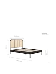 Birlea Black Margot Wooden Rattan Bed - Image 7 of 9