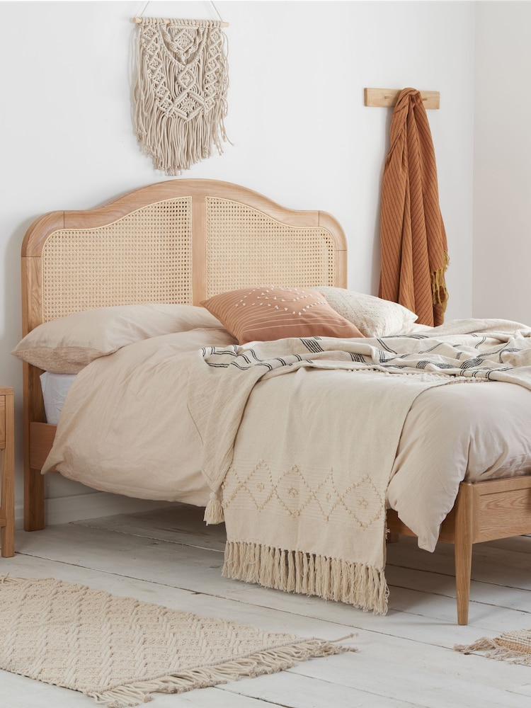 Birlea Oak Leonie Wooden Rattan Bed - Image 1 of 5