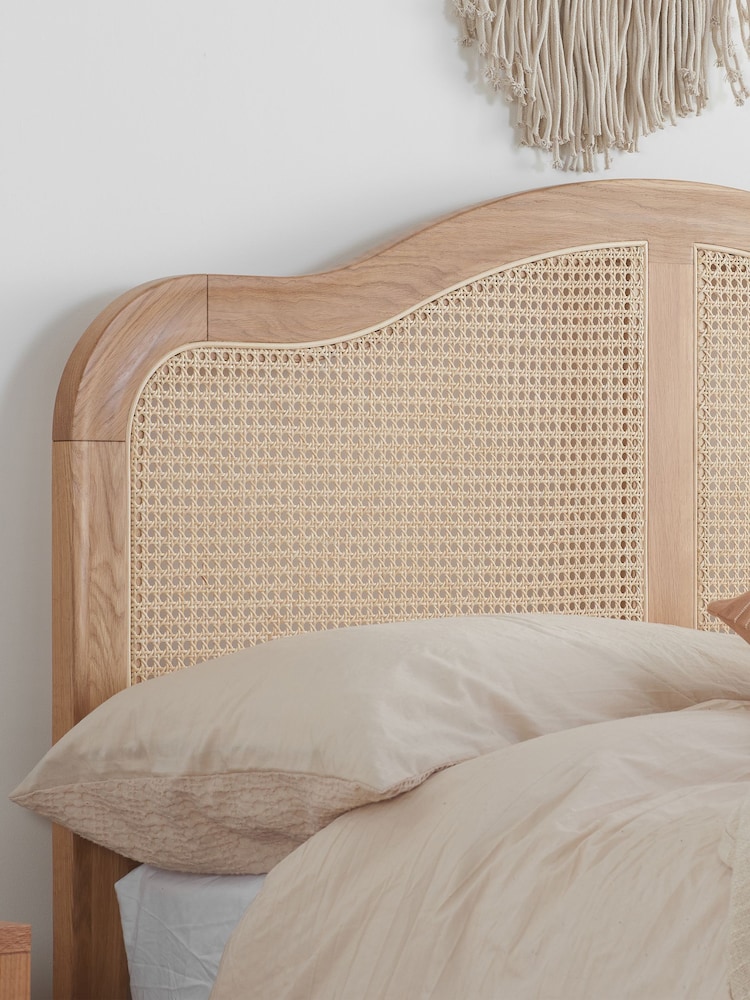 Birlea Oak Leonie Wooden Rattan Bed - Image 2 of 5