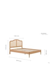 Birlea Oak Leonie Wooden Rattan Bed - Image 8 of 9