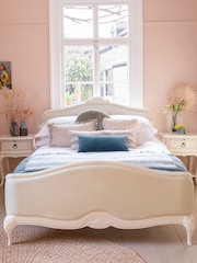 Willis & Gambier Ivory Ivory Upholstered & Wooden Bed - Image 1 of 4