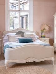 Willis & Gambier Ivory Ivory Upholstered & Wooden Bed - Image 2 of 4