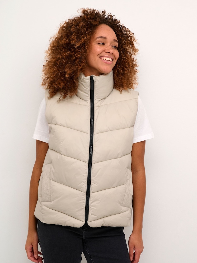 Kaffe KAsusanne High Collar Puffer Waistcoat - Image 1 of 6