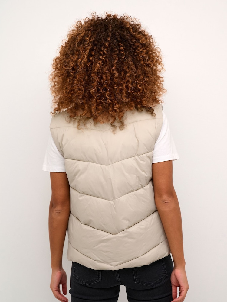 Kaffe KAsusanne High Collar Puffer Waistcoat - Image 2 of 6