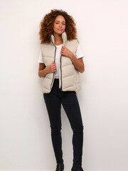 Kaffe KAsusanne High Collar Puffer Waistcoat - Image 3 of 6