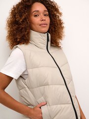 Kaffe KAsusanne High Collar Puffer Waistcoat - Image 4 of 6